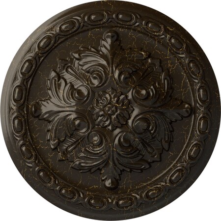 Ekena Millwork Acanthus Ceiling Medallion, Hand-Painted Stone Hearth Crackle, 11 3/8"OD x 2"P CM11ACSHC